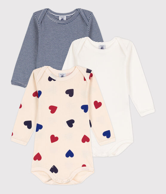 Long-Sleeved Cotton Bodysuit 3 Pack - Parkette.
