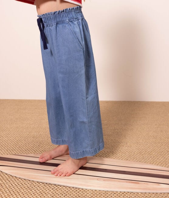 Light Denim Wide Leg Pants - Parkette.
