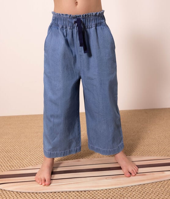 Light Denim Wide Leg Pants - Parkette.