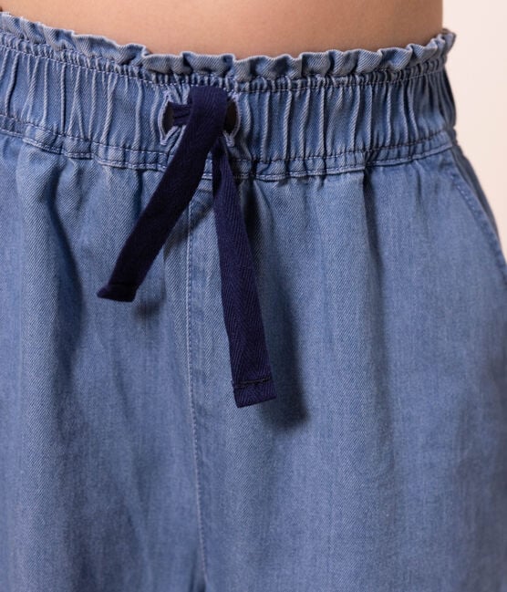 Light Denim Wide Leg Pants - Parkette.