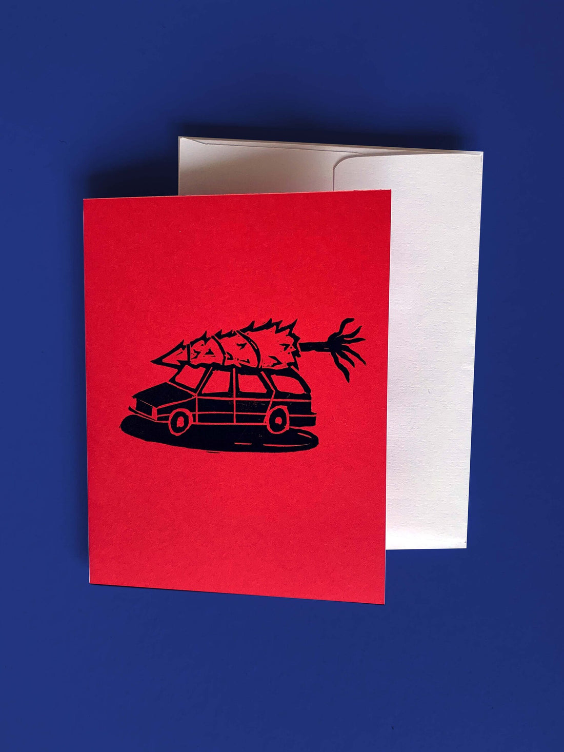 Red Holiday Car Greeting Card - Parkette.
