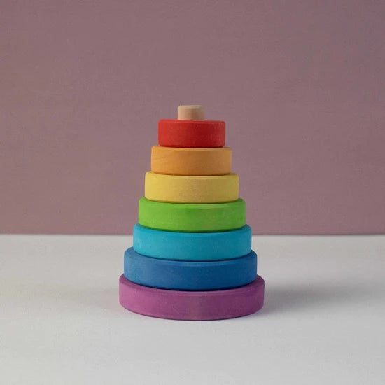 Rainbow Wood Stacking Tower - Parkette.