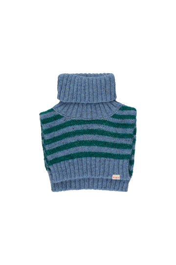 Cool Grey and Petrol Green Stripes Neck Warmer - Parkette.
