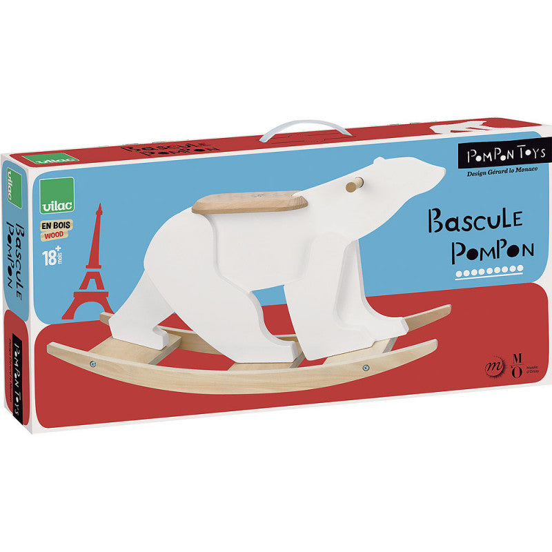 Pompon Polar Bear Wood Rocker - Parkette.