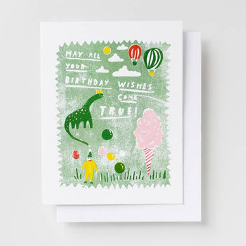 Dino Birthday Wishes Risograph Card - Parkette.